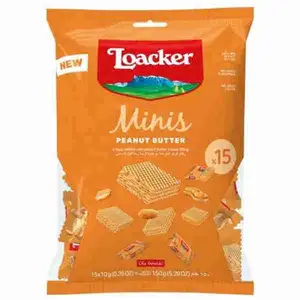 Mini Crispy Wafers with Peanut Butter Cream Filling - Loacker