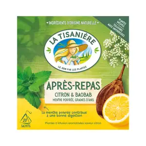 After Meals Tea Lemon Baobab Peppermint & Anise Seeds - La Tisaniere