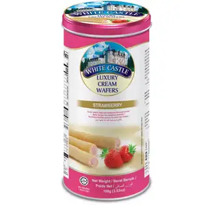 Luxury Cream Wafers Rolls Strawberry - White Castle