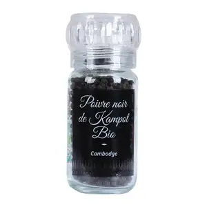 Organic Black Kampot Pepper PGI in Mill - Khla