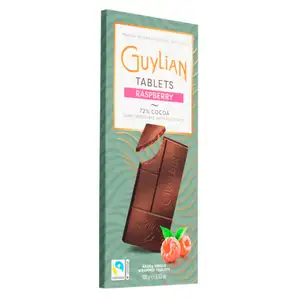 Tablets Raspberry 72% Cocoa Dark Chocolate with Real Fruit - Guylian