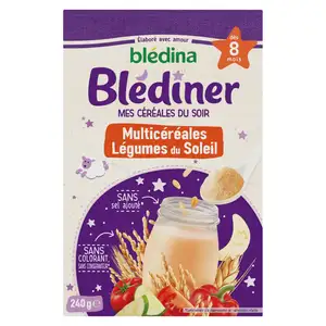 Baby Cereal from 8 Months, Multigrain Sun-Dried Vegetables - Blédina