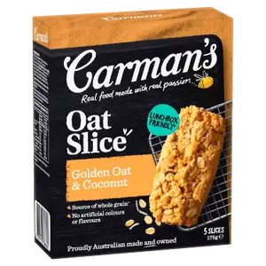 Golden Oat & Coconut Slice - Carman's