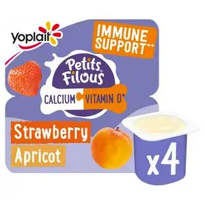 Petits Filous Strawberry & Apricot Yogurt - Yoplait
