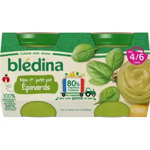 Baby Food from 4-6 Months, Spinach - Blédina