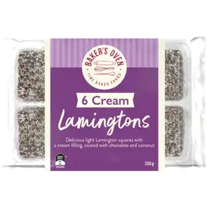 Lamington with Cream & Sparkle Coconut - Baker's Oven