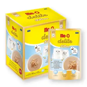 Delite Kitten Tuna Mousse with Goat Milk Topping Katsuobushi Pouch Box - Me-O