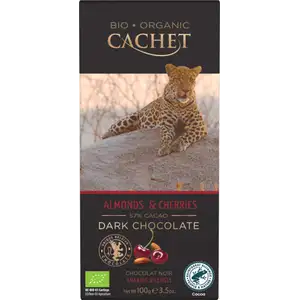 55% Organic Almonds & Cherries Dark Chocolate - Cachet