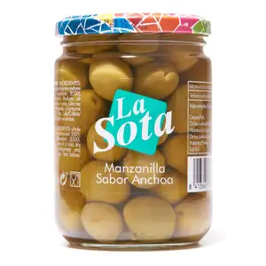 Whole Green Olive Manzanilla Anchovy Flavor - La Sota