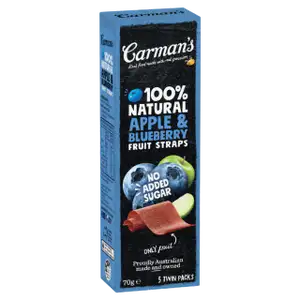 100% Natural Apple & Blueberry Fruit Straps	 - Carman's