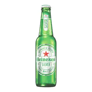 Silver Beer Bottle - Heineken