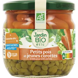 Green Peas with Carrots No Sugar Added - Jardin Bio
