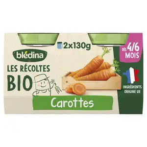 Baby Compote from 4-6 Months, Organic Harvest Carrots No Added Salt - Blédina