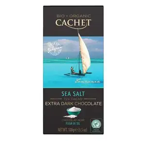 Organic Sea Salt Extra Dark Chocolate 72% - Cachet