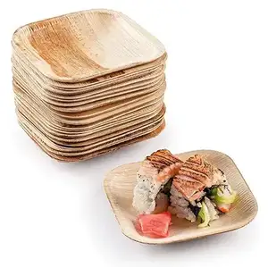Palm Leaf Mini Square Plates Tableware - BioPatra