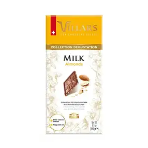 Swiss Milk Chocolate with Almond Pieces - Villars 