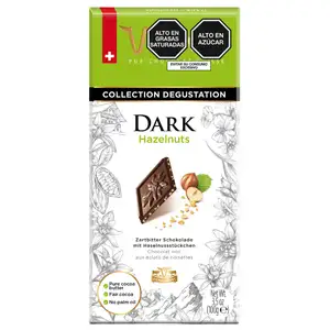 Dark Chocolate with Hazelnuts Pieces - Villars 