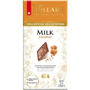 Swiss Milk Chocolate with Caramel Pieces - Villars 