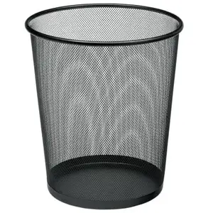 Round Metal Bin - Black