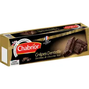 Dark Chocolate Coated Lace Crepes - Chabrior