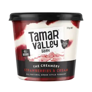 Strawberries & Cream Greek Style Yogurt - Tamar Valley