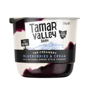 Blueberries & Cream Greek Style Yogurt - Tamar Valley