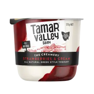 Strawberries & Cream Greek Style Yogurt - Tamar Valley