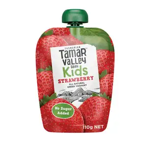 Kids Strawberry Greek Style Yogurt Pouch - Tamar Valley