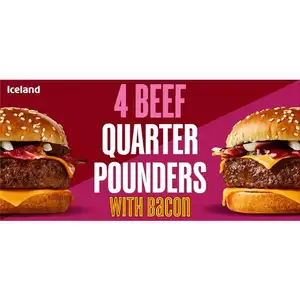 4 Beef Quarter Pounders with Bacon - Iceland