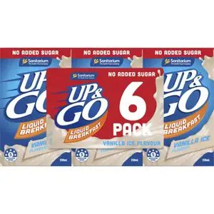 Up&Go Liquid Breakfast Vanilla Ice Flavor No Added Sugar - Sanitarium