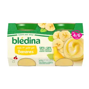 Baby Compote from 4-6 Months, Bananas No Added Sugar - Blédina