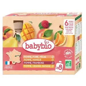 Multi Flavoured Compote Organic Fruit No Sugar Added - Babybio