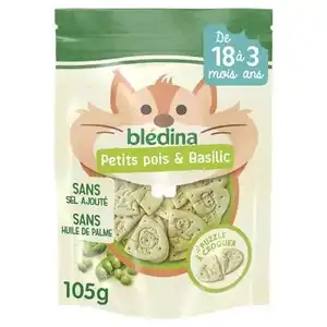 Baby Biscuits from 18-36 Months, Small Peas & Basil No Added Salt - Blédina