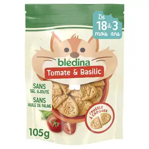 Baby Biscuits from 18-36 Months, Toamto & Basil No Added Salt - Blédina