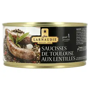 Toulouse Sausages with Lentils - Larnaudie
