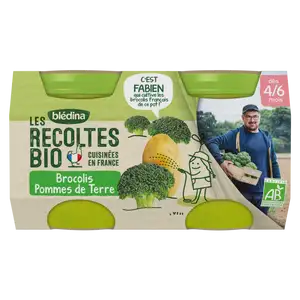 Organic Harvest Broccoli and Potato No Added Sugar from 4/6 Months - Blédina