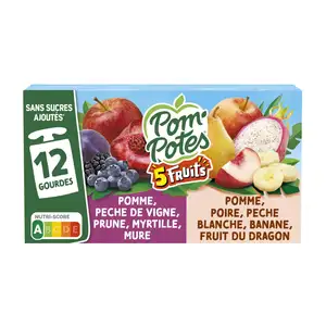 5 Fruits Compote No Added Sugar - Pom'Potes