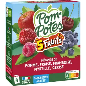 5 Red Fruits Compote No Sugar Added - Pom'Potes