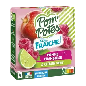 Apple, Raspberry & Green Lime Compote No Added Sugar - Pom'Potes