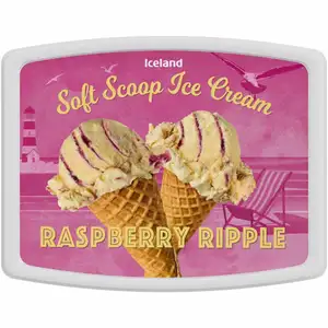 Raspberry Ripple Soft Scoop Ice Cream - Iceland
