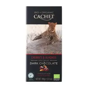 Organic Dark Chocolate with Cherries & Almonds 55% Cacao - Cachet