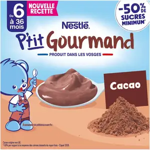 Baby Dessert for 6-36 Months, Gourmand Cacao - Nestlé