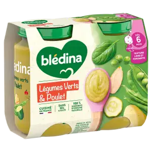 Baby Food from 6 Months, Green Vegetables and Chicken - Blédina