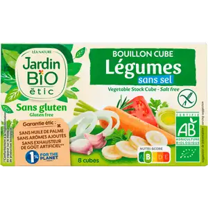 Gluten Free Vegetables Broth Cube Salt Free - Jardin Bio