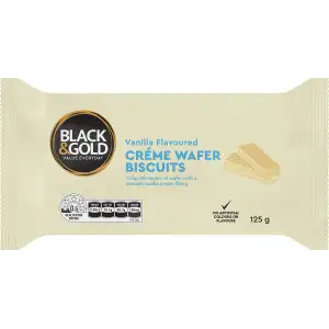 Vanilla Creme Wafer Biscuit - Black & Gold