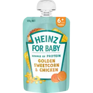Baby Puréed from 6 Months Plus, Golden Sweetcorn & Chicken - Heinz