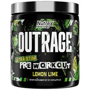 Outrage Ultra Stim Pre-Workout, Lemon Lime - Nutrex Research