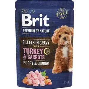 Turkey & Carrots Fillet in Gravy Puppy Pouch - Brit