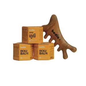Holi Balm Pack of 3 + FREE Wooden Massager - Bodia