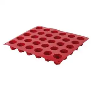 Mini Fluted Mold in Red Silicone - Crealys